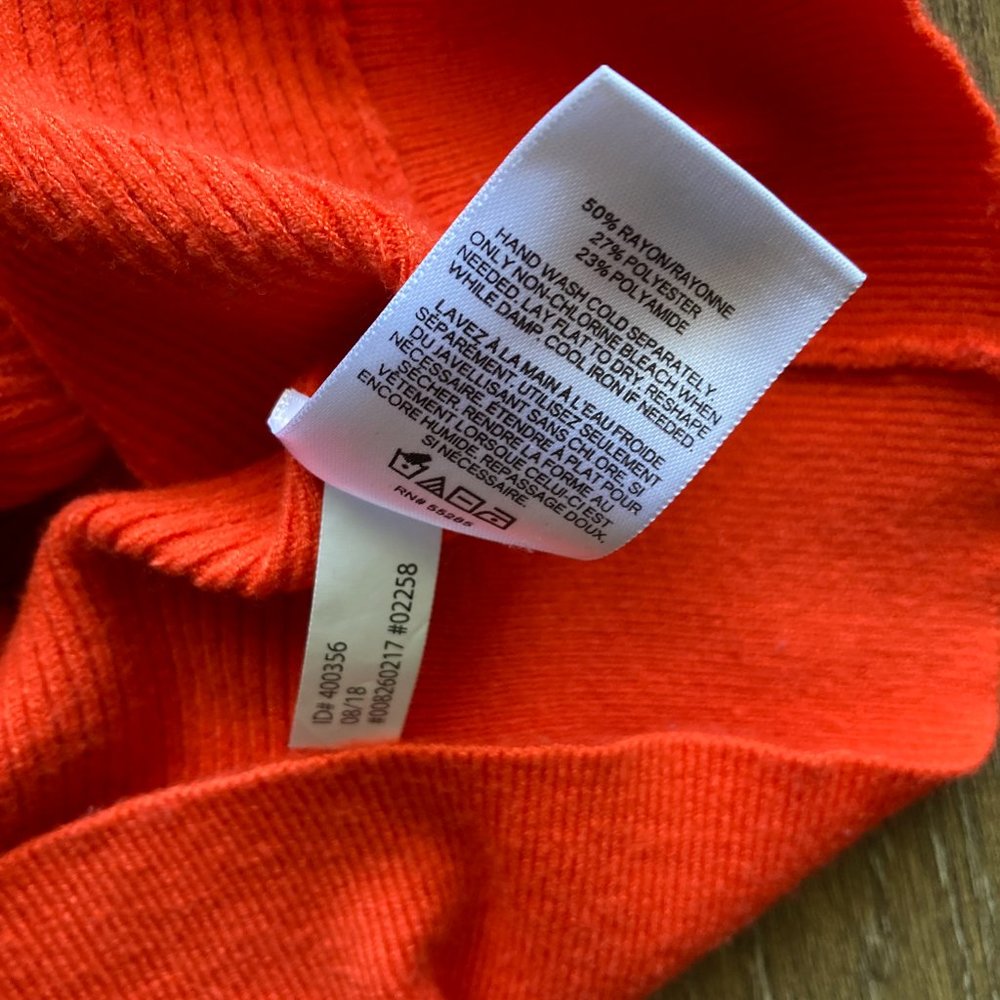 Express Orange Ribbed Boat Neck M Sweater - Picture 5 of 8